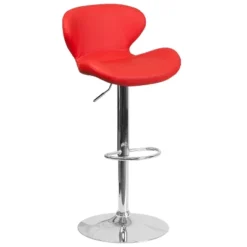 Flash Furniture Contemporary Adjustable Height Barstool With Curved Back And Chrome Base -Flash Furniture GUEST dd873a91 43a1 48d1 ac0e 56255eb62e4a