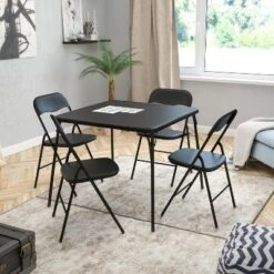 Flash Furniture 5 Piece Folding Card Table And Chair Set