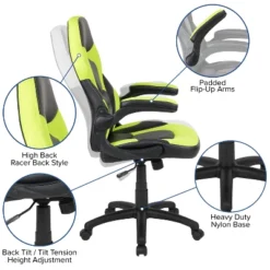 Flash Furniture Gaming Desk And Racing Chair Set With Cup Holder, Headphone Hook & 2 Wire Management Holes -Flash Furniture GUEST ddf3f9a2 09b8 481b a131 406eebbd0728