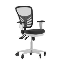 Flash Furniture Nicholas Mid-Back Multifunction Executive Swivel Ergonomic Office Chair With Adjustable Arms And Transparent Roller Wheels -Flash Furniture GUEST de0e8c0e 6c13 4b2d a4b4 adc30d8d55d6