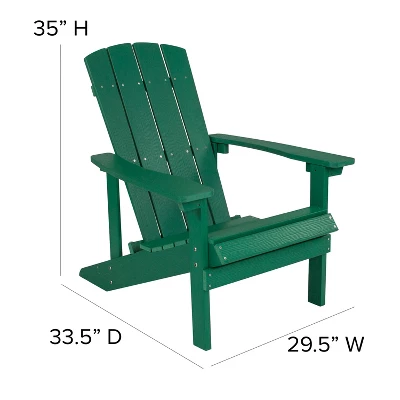 Flash Furniture Charlestown Commercial All-Weather Poly Resin Wood Adirondack Chair 5 Flash Furniture Charlestown Commercial All-Weather Poly Resin Wood Adirondack Chair - Image 3
