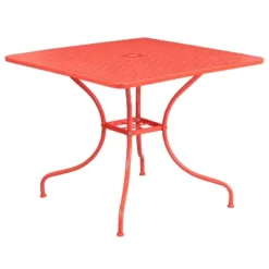 Flash Furniture Oia Commercial Grade 35.5" Square Indoor-Outdoor Steel Patio Table With Umbrella Hole -Flash Furniture GUEST de62f847 24a8 4511 a784 ae1a1aed2f82