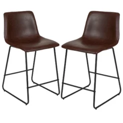 Flash Furniture 24 Inch Commercial Grade LeatherSoft Counter Height Barstools, Set Of 2 -Flash Furniture GUEST e016a2b5 f42e 48de ab68 57e241751512