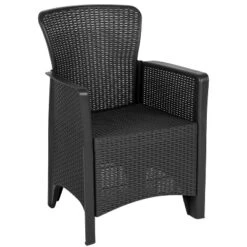 Flash Furniture Faux Rattan Plastic Chair Set With Matching Side Table -Flash Furniture GUEST e0188d94 5e35 4c63 84a8 6eb7fb659817
