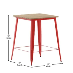 Flash Furniture Declan Commercial Indoor/Outdoor Bar Top Table, 31.5" Square All Weather Poly Resin Top With Steel Base -Flash Furniture GUEST e037c9b1 b4ba 49a8 9587 1d41913d8885