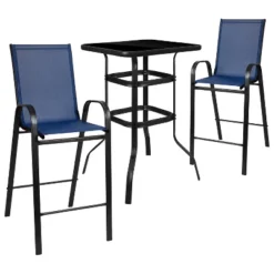 Flash Furniture Outdoor Dining Set - 2-Person Bistro Set - Outdoor Glass Bar Table With All-Weather Patio Stools -Flash Furniture GUEST e049e8ca c5d3 4308 b8c0 431494a2bbe4