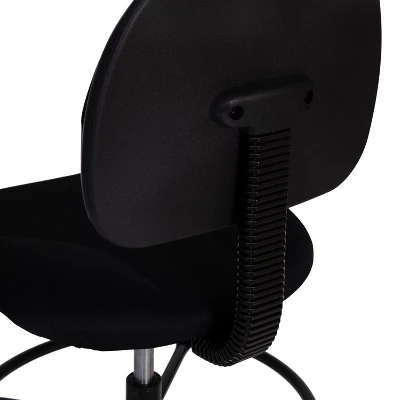 Flash Furniture Black Fabric Drafting Chair (Cylinders: 22.5''-27''H Or 26''-30.5''H) 7 Flash Furniture Black Fabric Drafting Chair (Cylinders: 22.5''-27''H Or 26''-30.5''H) - Image 5