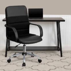 Swivel Task Chair Black Leather/Mesh - Flash Furniture 18 Swivel Task Chair Black Leather/Mesh - Flash Furniture -Flash Furniture GUEST e1ecb7ec 5ad7 4287 9b72 5b50b412d5ca