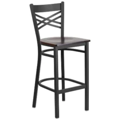 Flash Furniture Black ''X'' Back Metal Restaurant Barstool -Flash Furniture GUEST e28855d8 a0ac 4ad5 a8a1 5dfa8ec2c2fb