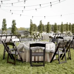 Flash Furniture Holden Commercial Grade Solid Wood Folding Dining Chair - Set Of 4