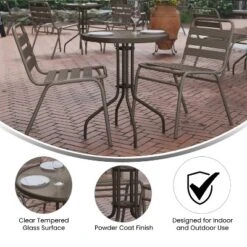 Flash Furniture Bellamy 23.75'' Round Tempered Glass Metal Table -Flash Furniture GUEST e2d7e7b3 25cb 4011 b405 05aea2d9366c 1