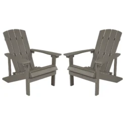 Flash Furniture Set Of 2 Charlestown All-Weather Poly Resin Wood Adirondack Chairs -Flash Furniture GUEST e30c0359 d9b4 48dc 9bf9 698043ebb0d3