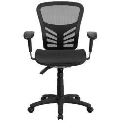 Flash Furniture Mid-Back Transparent Black Mesh Multifunction Executive Swivel Ergonomic Office Chair With Adjustable Arms -Flash Furniture GUEST e32cc6c4 19c9 480d 9916 185f2104e820