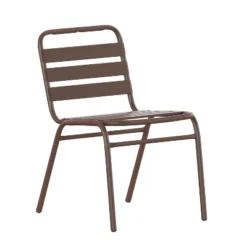 Flash Furniture Lila Aluminum Commercial Indoor-Outdoor Armless Restaurant Stack Chair With Triple Slat Back -Flash Furniture GUEST e457e190 9dd4 402a 85af 24816a5a8aa4
