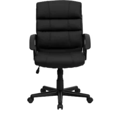Mid-Back LeatherSoft Swivel Task Office Chair With Accent Divided Back And Arms Black Leather - Flash Furniture 7 Mid-Back LeatherSoft Swivel Task Office Chair With Accent Divided Back And Arms Black Leather - Flash Furniture -Flash Furniture GUEST e52ef599 d552 401f 8074 9e22528260cf