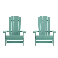 Flash Furniture Set Of 2 Charlestown All-Weather Poly Resin Folding Adirondack Chair -Flash Furniture GUEST e57b672a d40e 487f 98d9 9bb542fd1f3e