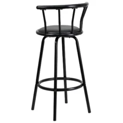 Flash Furniture Crown Back Black Metal Barstool With Black Vinyl Swivel Seat -Flash Furniture GUEST e5b6ecb1 17a7 4638 895d 17ba908a0ea2