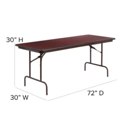 Flash Furniture 6-Foot Mahogany Melamine Laminate Folding Banquet Table -Flash Furniture GUEST e608524e 6260 4006 bdee 8da87f5007d0