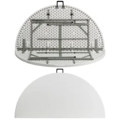 Flash Furniture 5-Foot Round Bi-Fold White Plastic Folding Table With Carrying Handle 9 Flash Furniture 5-Foot Round Bi-Fold White Plastic Folding Table With Carrying Handle -Flash Furniture GUEST e7f7fe5a d306 4622 8f13 c29f55654bf8