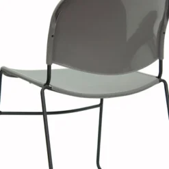 Flash Furniture HERCULES Series 880 Lb. Capacity Gray Ultra-Compact Stack Chair With Black Powder Coated Frame -Flash Furniture GUEST e7fe4301 10d4 45c3 a480 8f868e75120c