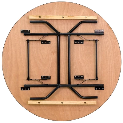 Flash Furniture 4-Foot Round Wood Folding Banquet Table With Clear Coated Finished Top 9 Flash Furniture 4-Foot Round Wood Folding Banquet Table With Clear Coated Finished Top - Image 7