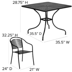 Flash Furniture Oia Commercial Grade 35.5" Square Indoor-Outdoor Steel Patio Table Set With 4 Round Back Chairs 24 Flash Furniture Oia Commercial Grade 35.5" Square Indoor-Outdoor Steel Patio Table Set With 4 Round Back Chairs -Flash Furniture GUEST e9239284 6460 4b37 825e 05c7a891abf6