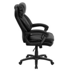 Flash Furniture Iris High Back Black LeatherSoft Executive Swivel Ergonomic Office Chair With Plush Headrest, Extensive Padding And Arms -Flash Furniture GUEST e93eba96 f7a5 44cc 99ed 496f3cd3673d