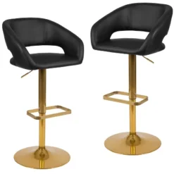 Flash Furniture Contemporary Vinyl Adjustable Height Barstool With Rounded Mid-Back, Set Of 2 26 Flash Furniture Contemporary Vinyl Adjustable Height Barstool With Rounded Mid-Back, Set Of 2 -Flash Furniture GUEST e982c99e 1a4e 4cb4 9426 dffeeabd3528