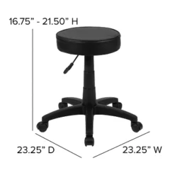 Flash Furniture Black Adjustable Doctors Stool On Wheels With Ergonomic Molded Seat -Flash Furniture GUEST e9e7ca19 a80f 40b4 9ff5 c0dccb2d79f0