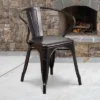 Flash Furniture Commercial Grade Metal Indoor-Outdoor Chair With Arms