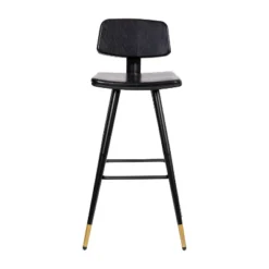 Flash Furniture Kora Commercial Grade Low Back Barstools-LeatherSoft Upholstery-Iron Frame-Integrated Footrest-Gold Tipped Legs-Set Of 2 -Flash Furniture GUEST eb0921ac 92ea 4808 b8ef 3a49686512da