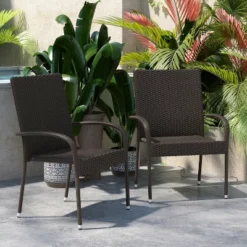 Flash Furniture Maxim Indoor/Outdoor Wicker Dining Chairs With Fade & Weather-Resistant Steel Frames For Patio And Deck 18 Flash Furniture Maxim Indoor/Outdoor Wicker Dining Chairs With Fade & Weather-Resistant Steel Frames For Patio And Deck -Flash Furniture GUEST eb325cf3 57e6 49dd bbf2 a751459bea9d