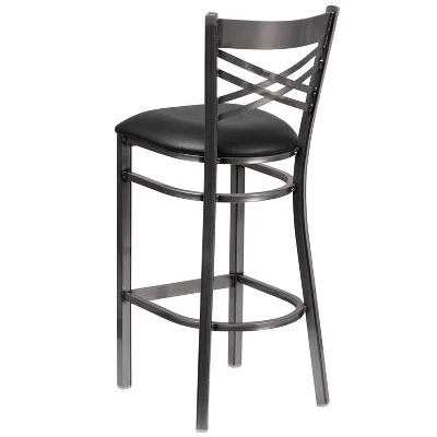 Flash Furniture Clear Coated ''X'' Back Metal Restaurant Barstool 8 Flash Furniture Clear Coated ''X'' Back Metal Restaurant Barstool - Image 6