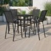 Flash Furniture Outdoor Dining Set - 4-Person Bistro Set - Outdoor Glass Bar Table With All-Weather Patio Stools -Flash Furniture GUEST eb4b3cb5 1544 4246 aca4 97ca9890892d