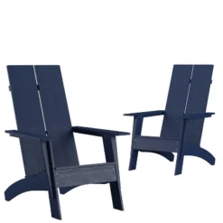 Flash Furniture Set Of 2 Sawyer Modern All-Weather Poly Resin Wood Adirondack Chairs -Flash Furniture GUEST eb714910 58de 4dd5 982d e969469419c9