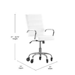 Flash Furniture Camilia Mid-Back Executive Swivel Office Chair With Arms, And Transparent Roller Wheels -Flash Furniture GUEST eb8f2b7e 7fce 4272 bff6 31ab172ba083