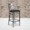 Flash Furniture Clear Coated ''X'' Back Metal Restaurant Barstool -Flash Furniture GUEST ebe6fd33 db19 421d 9511 5ec869e10176