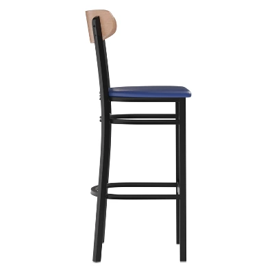 Flash Furniture Wright Commercial Grade Barstool With 500 LB. Capacity Steel Frame, Solid Wood Seat, And Boomerang Back 11 Flash Furniture Wright Commercial Grade Barstool With 500 LB. Capacity Steel Frame, Solid Wood Seat, And Boomerang Back - Image 9
