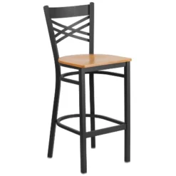 Flash Furniture Black ''X'' Back Metal Restaurant Barstool -Flash Furniture GUEST ed20e188 666b 43c3 8574 832351704fe7