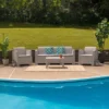 Flash Furniture 4 Piece Outdoor Faux Rattan Chair, Sofa And Table Set 2 Flash Furniture 4 Piece Outdoor Faux Rattan Chair, Sofa And Table Set -Flash Furniture GUEST ed2713fa 3825 4e62 91db 61b2638ffddb