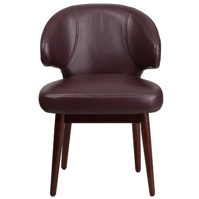 Flash Furniture Comfort Back Series Side Reception Chair With Walnut Legs 3 Flash Furniture Comfort Back Series Side Reception Chair With Walnut Legs