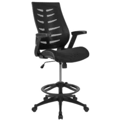 Flash Furniture High Back Mesh Spine-Back Ergonomic Drafting Chair With Adjustable Foot Ring And Adjustable Flip-Up Arms -Flash Furniture GUEST ee2a2e6e f399 463c 9c93 ce8063870fbc