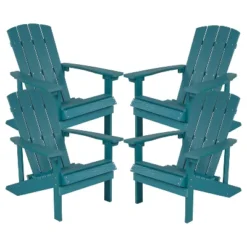 Flash Furniture Set Of 4 Charlestown All-Weather Poly Resin Wood Adirondack Chairs -Flash Furniture GUEST eea95b46 1b3a 4cdc 9775 5b23f4af39ee