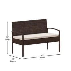 Flash Furniture Aransas Series 4 Piece Patio Set With Steel Frame And Cushions -Flash Furniture GUEST ef0cf500 6ad1 4010 be68 f0c4ac64b1a0