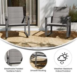Flash Furniture Brazos Set Of 2 Outdoor Rocking Chairs With Flex Comfort Material And Metal Frame -Flash Furniture GUEST ef4b73ae f415 4db1 ba3b 76aba9921265
