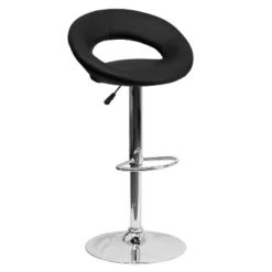 Flash Furniture Contemporary Vinyl Rounded Orbit-Style Back Adjustable Height Barstool With Chrome Base -Flash Furniture GUEST ef5e8aaf e9e3 40f7 9acb 6e52291be492