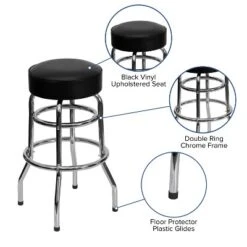 Flash Furniture Double Ring Chrome Barstool -Flash Furniture GUEST efc55d61 2323 4bd9 badc 8cb70191d6df