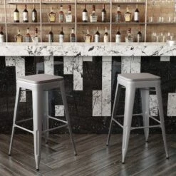 Flash Furniture Cierra Set Of 4 Commercial Grade 30" High Backless Metal Indoor Bar Height Stools With All-Weather Poly Resin Seats 18 Flash Furniture Cierra Set Of 4 Commercial Grade 30" High Backless Metal Indoor Bar Height Stools With All-Weather Poly Resin Seats -Flash Furniture GUEST efc8f830 48b9 482f 8cf6 fddbcbb9599c