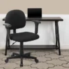 Flash Furniture Wayne Mid-Back Black Fabric Swivel Task Office Chair With Adjustable Arms -Flash Furniture GUEST effdca7c 8732 4037 a698 44157558255f