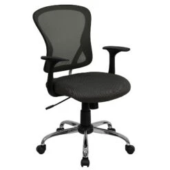 Flash Furniture Mid-Back Mesh Swivel Task Office Chair With Chrome Base And Arms -Flash Furniture GUEST f0e97866 64de 4c84 b919 a48552ccd8aa